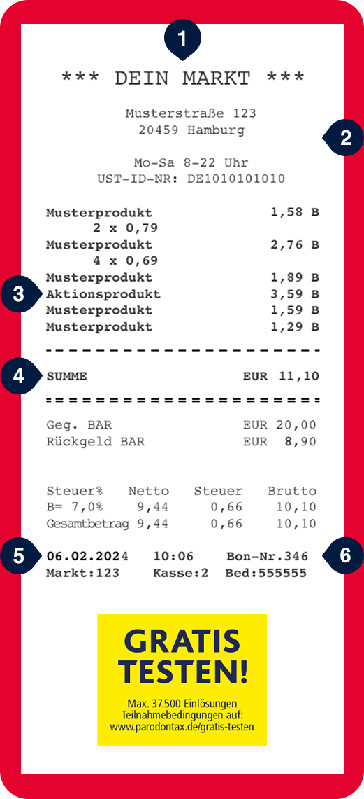 Kaufbeleg Muster