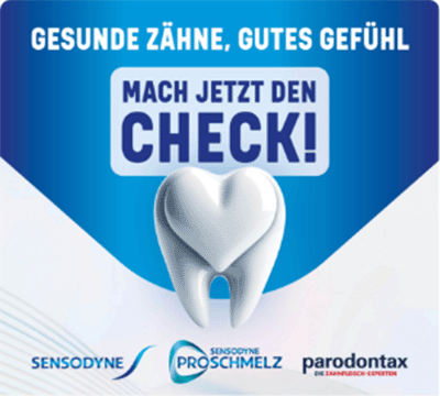 Bild der Zahnreinigungs Aktion von Sensodyne, Proschmelz und Paradontax